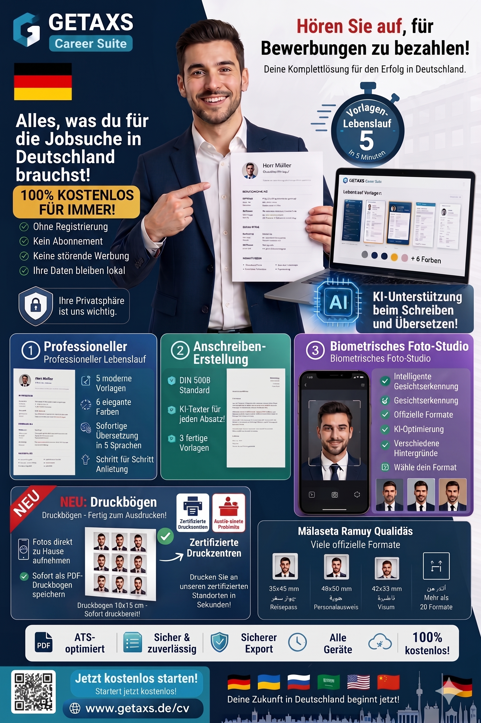 Professionelles Karriere-Tool für erfolgreiche Bewerbungen mit GETAXS